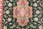Center Of Vase Design Small Floral Vintage Persian Silk Qum Rug 70782 by Nazmiyal NYC