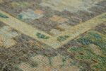 Close Up Charcoal Grey Background Modern Turkish Oushak Rug 60412 by Nazmiyal NYC