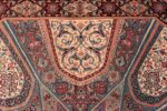 Close Up Fine Floral Geometric Vintage Persian Silk Qum Rug 70785 by Nazmiyal NYC