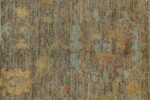 Close Up Light Grey Yellow Modern Turkish Oushak Rug 60416 by Nazmiyal NYC