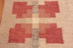 Close Up Vintage Flat Woven Swedish Kilim Scandinavian Rug 48978 by Nazmiyal NYC