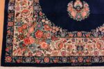 Corner Of Blue Background Floral Vintage Persian Silk Qum Rug 70787 by Nazmiyal NYC
