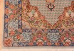 Corner Of Fine Floral Medallion Vintage Persian Silk Qum Rug 70788 by Nazmiyal NYC
