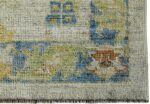 Corner Of Green and Blue Modern Turkish Oushak Runner Rug 60402 by Nazmiyal NYC
