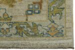 Corner Of Green Floral Modern Turkish Oushak Runner Rug 60397 by Nazmiyal NYC