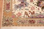 Corner Of Hunting Design Vintage Persian Silk Qum Rug 70781 by Nazmiyal NYC