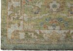 Corner Of Light Green Modern Turkish Oushak Runner Rug 60400 by Nazmiyal NYC