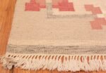 Corner Of Vintage Flat Woven Swedish Kilim Scandinavian Rug 48978 by Nazmiyal NYC