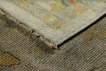 Detail Floral Light Green Modern Turkish Oushak Carpet 60414 by Nazmiyal NYC