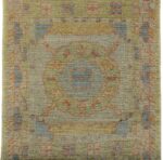 Details Decorative Garden Design Green Modern Turkish Oushak Runner Rug 60399 by Nazmiyal NYC