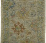 Details Green Floral Modern Turkish Oushak Runner Rug 60397 by Nazmiyal NYC