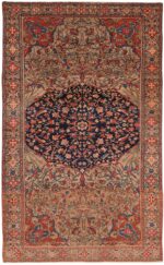 Floral Antique Persian Mishan Malayer Rug 70770 by Nazmiyal NYC