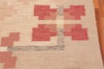 Geometric Details Vintage Flat Woven Swedish Kilim Scandinavian Rug 48978 by Nazmiyal NYC