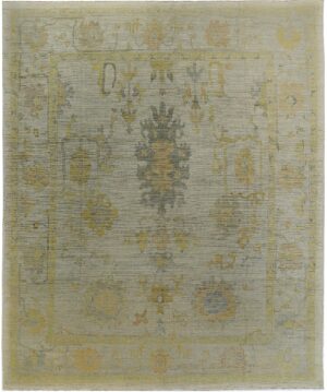 Large Modern Floral Tuskish Oushak Rug 60398 by Nazmiyal NYC