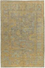 Light Grey Yellow Modern Turkish Oushak Rug 60416 by Nazmiyal NYC