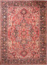 Big Geometric Antique Persian Heriz Rug #70774 by Nazmiyal NYC
