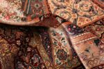 Pile Of Fine Floral Geometric Vintage Persian Silk Qum Rug 70785 by Nazmiyal NYC