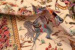 Pile Of Hunting Design Vintage Persian Silk Qum Rug 70781 by Nazmiyal NYC