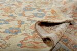 Pile Of Ivory Background Modern Turkish Oushak Rug 60406 by Nazmiyal NYC