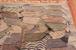 Top Of Animal Design Vintage Scandinavian Swedish Kilim Rug 70725 by Nazmiyal NYC