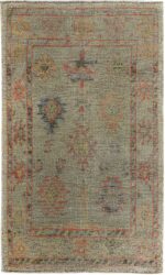 Tribal Design Modern Turkish Oushak Rug 60395 by Nazmiyal NYC