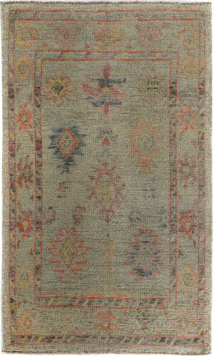 Tribal Design Modern Turkish Oushak Rug 60395 by Nazmiyal NYC