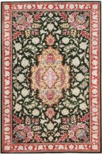 Vase Design Small Floral Vintage Persian Silk Qum Rug 70782 by Nazmiyal NYC