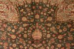 Vase Of Fine Floral Silk Vintage Persian Qum Rug 70791 by Nazmiyal NYC
