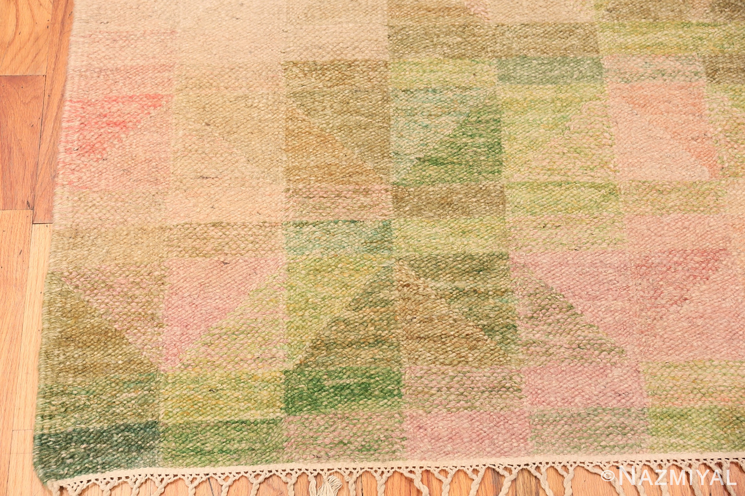 Corner Of Vintage Scandinavian Swedish Kilim Rug 70727 by Nazmiyal NYC