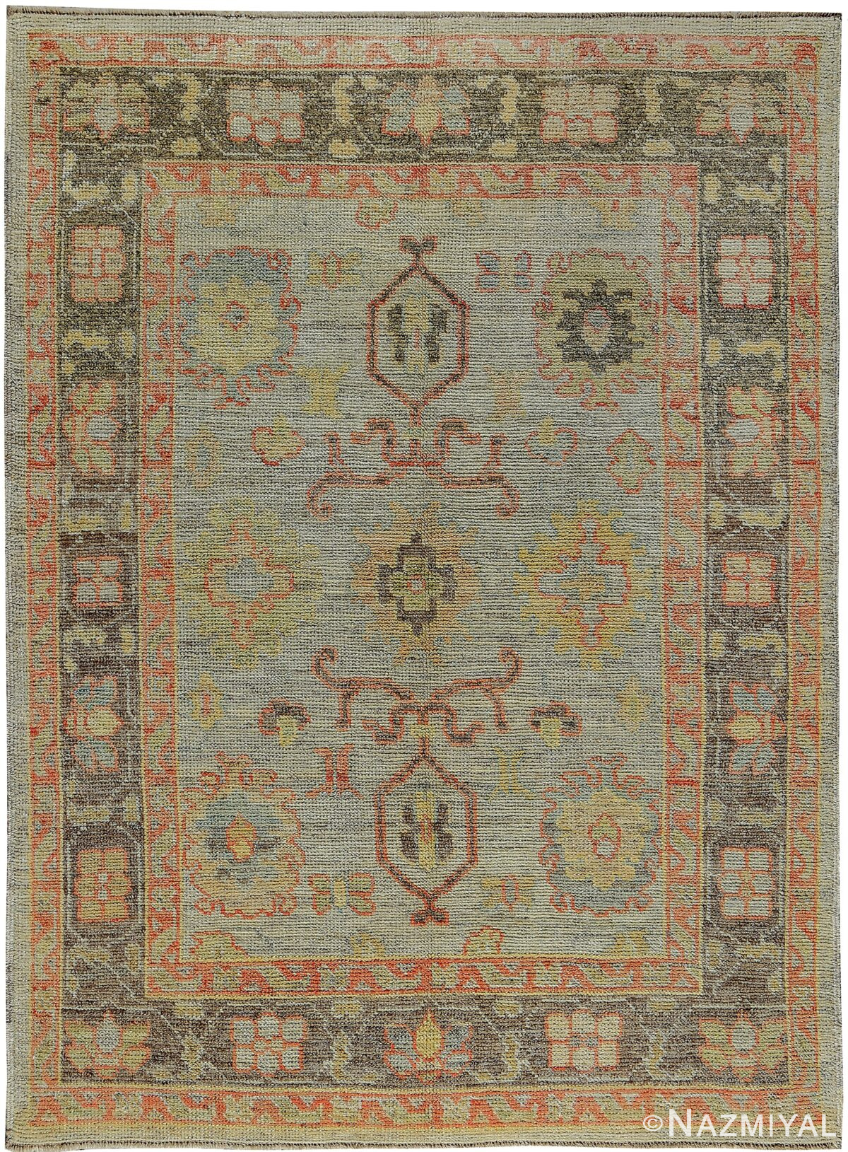 Small Size Contemporary Modern Turkish Oushak Rug 60415 by Nazmiyal NYC