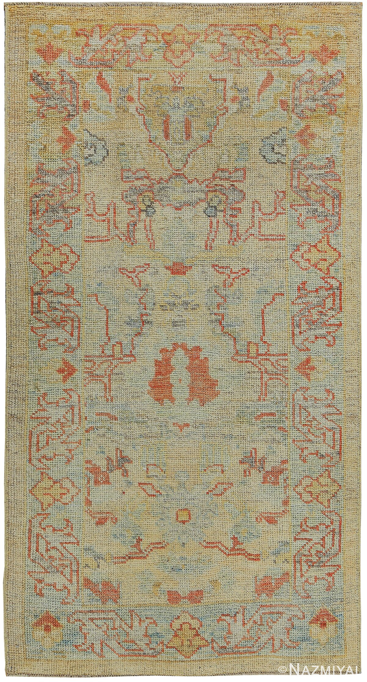 Small Size Decorative Modern Turkish Oushak Rug 60409 by Nazmiyal NYC
