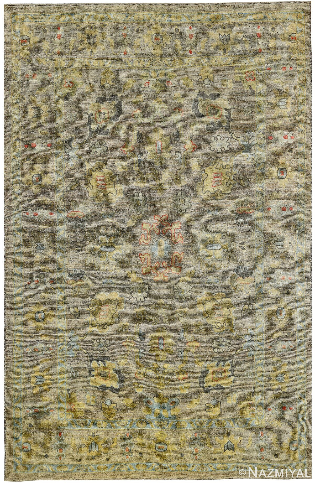Soft Modern Turkish Oushak Area Rug 60413 by Nazmiyal NYC