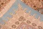 Weave Of Square Silk Vintage Persian Qum Rug 70793 by Nazmiyal NYC