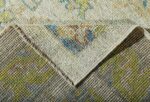 Weave Of Green and Blue Modern Turkish Oushak Runner Rug 60402 by Nazmiyal NYC