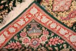 Weave Of Vase Design Small Floral Vintage Persian Silk Qum Rug 70782 by Nazmiyal NYC