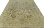 Whole View Of Floral Light Green Modern Turkish Oushak Carpet 60414 by Nazmiyal NYC