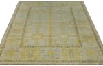 Whole View Of Geometric Contemporary Modern Turkish Oushak Rug 60410 by Nazmiyal NYC