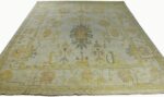 Whole View Of Large Modern Floral Tuskish Oushak Rug 60398 by Nazmiyal NYC