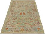 Whole View Of Small Size Decorative Modern Turkish Oushak Rug 60409 by Nazmiyal NYC