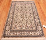Whole View Of Small Vintage Persian Silk and Wool Isfahan Rug 70784 by Nazmiyal NYC