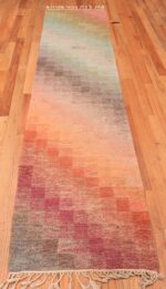 Whole View Of Vintage Scandinavian Swedish Kilim Runner Rug 70726 by Nazmiyal NYC