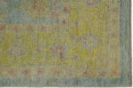 Corner Of Blue Background Contemporary Modern Turkish Oushak Rug 60428 by Nazmiyal NYC