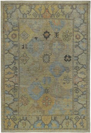 Garden Design Modern Turkish Oushak Rug 60420 by Nazmiyal NYC