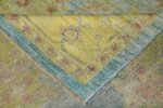Pile Of Blue Background Contemporary Modern Turkish Oushak Rug 60428 by Nazmiyal NYC