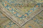 Pile Of Grey Background Modern Turkish Oushak Rug 60427 by Nazmiyal NYC