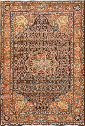 Small Scatter Size Antique Persian Bidjar Rug 50686 by Nazmiyal NYC