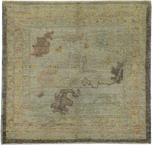 Small Square Modern Turkish Oushak Rug 60423 by Nazmiyal NYC