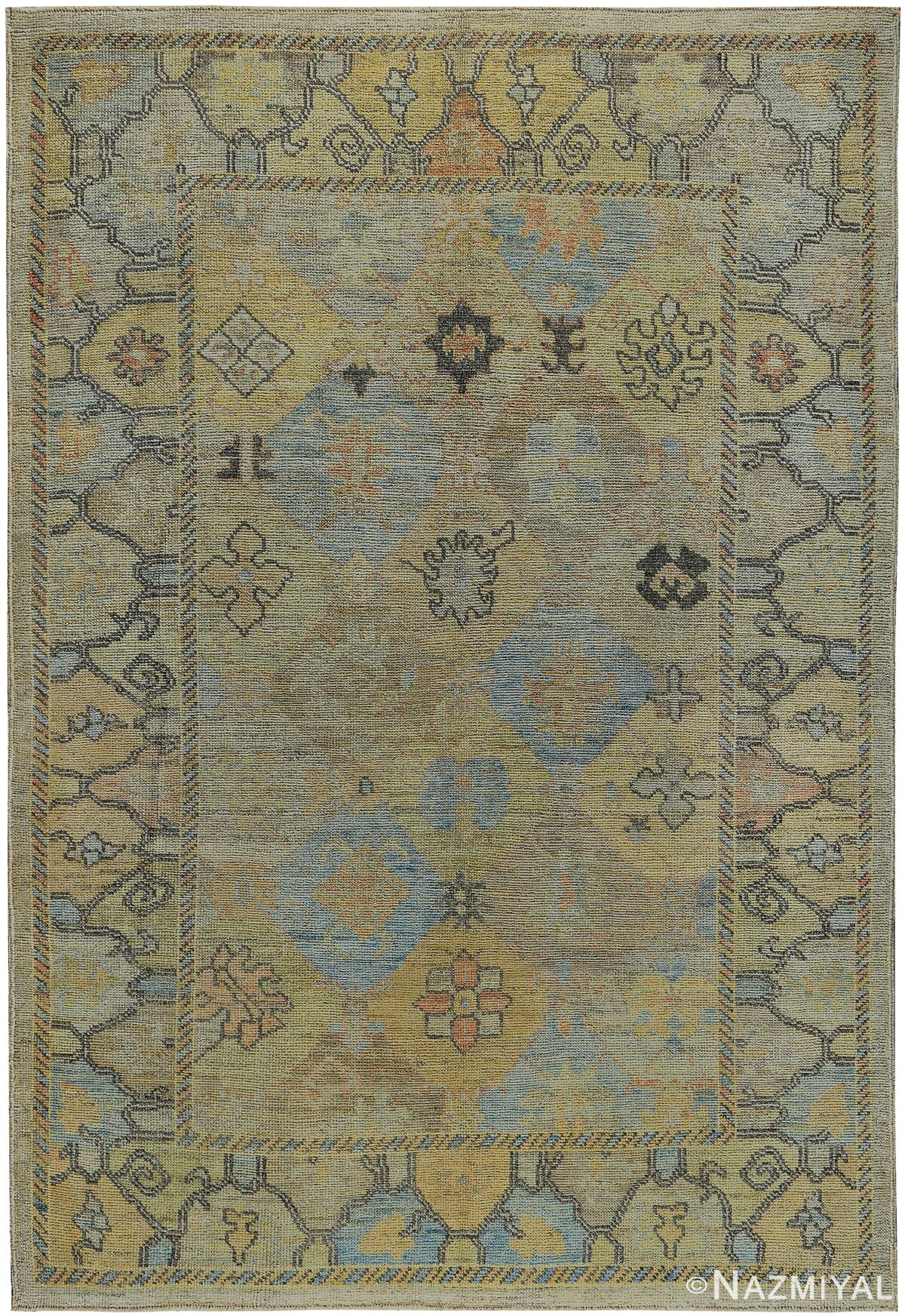 Garden Design Modern Turkish Oushak Rug 60420 by Nazmiyal NYC