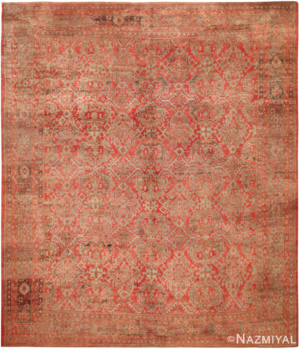 Large Antique Turkish Oushak Area Rug 70377 by Nazmiyal NYC