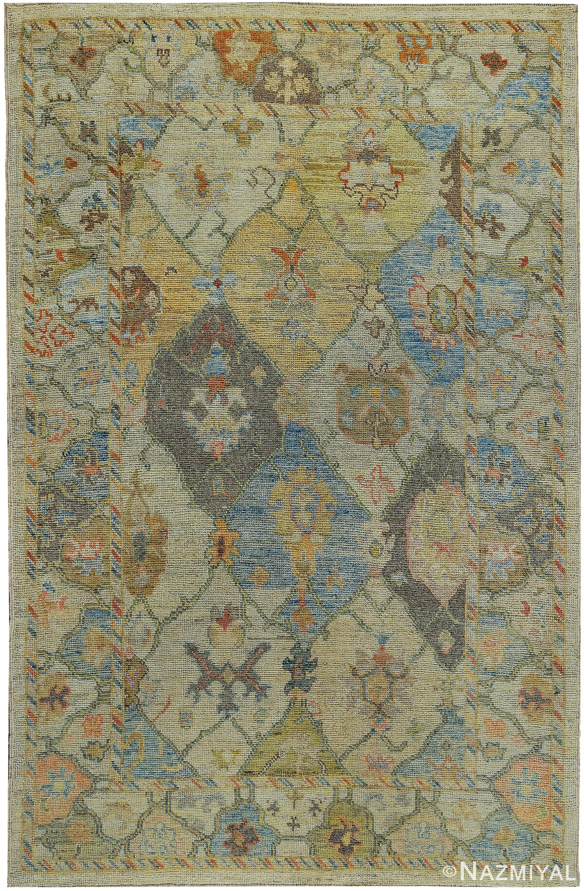Room Size Decorative Modern Turkish Oushak Rug 60426 by Nazmiyal NYC